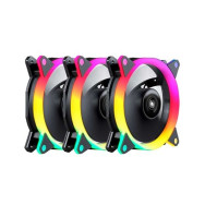 VENTILADOR CAJA ADICIONAL 12X12 UNYKA 3x120mm GAMING CANDY 30ARGB RING LED 51801