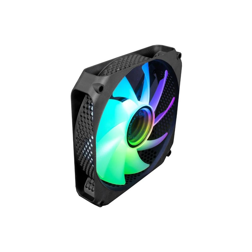 VENTILADOR CAJA ADICIONAL 12X12 ARGB COOLBOX INFINITY COO-VA-12AR02 NEGRO