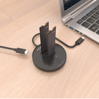 DOCKING DOBLE BAHIA M.2 NVMe A USB 3.2 GEN2x2 CLONE NEGRO AISENS ASDS-2M2N05-BK