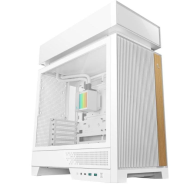 CAJA ATX SEMITORRE DEEPCOOL CL6600 WH CRISTALTEMPLADO RGB BLANCA Y MADERA