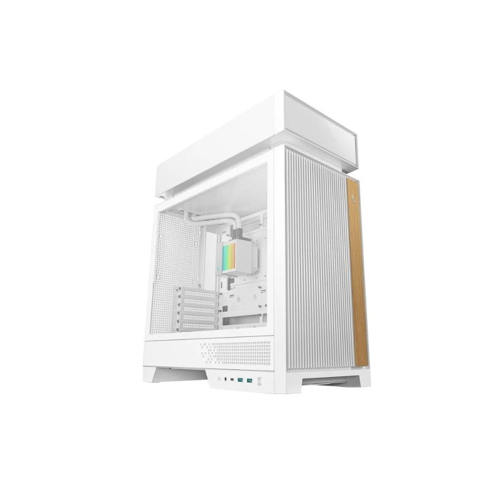 CAJA ATX SEMITORRE DEEPCOOL CL6600 WH CRISTALTEMPLADO RGB BLANCA Y MADERA