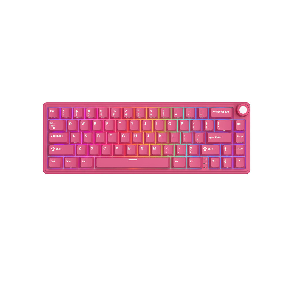 Teclado Royal Kludge R65 ISO-ES Hot-Swappable Switch Cream Berry Red