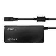 CARGADOR PORTATIL 65W AUTO 9 CONECTORES USB-A QC.3.0 AISENS ASLC-65WAUTO-BK