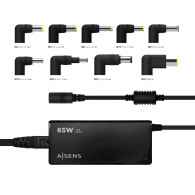 CARGADOR PORTATIL 65W AUTO 9 CONECTORES USB-A QC.3.0 AISENS ASLC-65WAUTO-BK