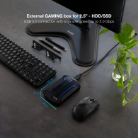 CAJA EXTERNA 2.5 TOOQ GAMING SATA USB3.0 3.1 GEN1 LEDS RGB TQE-2599RGB