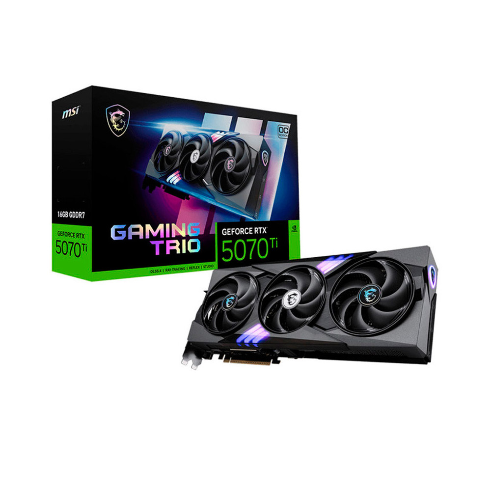 Tarjeta Gráfica MSI GeForce RTX 5070 Ti GAMING TRIO OC PLUS 16GB GDDR7 DLSS4
