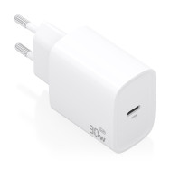 CARGADOR GaN 30W 1xUSB-C PD3.0 BLANCO AISENS A110-0950