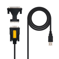 CONVERTIDOR USB A SERIE TIPO AM-RS232 DB9M DB25M 18 M NANOCABLE 10.03.0002