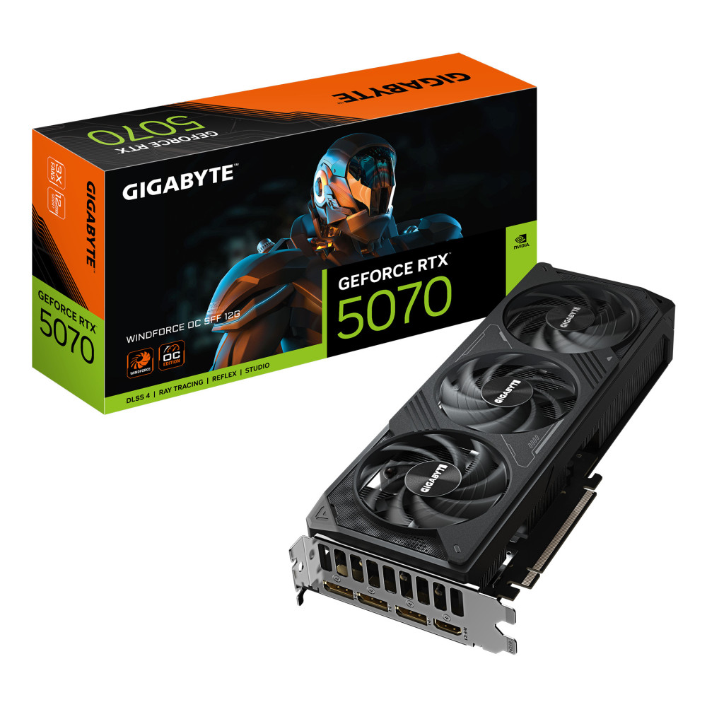 Tarjeta Gráfica Gigabyte GeForce RTX 5070 WindForce OC SFF 12GB GDDR7 DLSS4