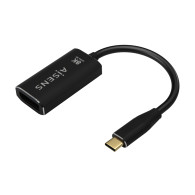CONVERSOR USB-C-M A DISPLAYPORT-H 8K60HZ ALUNINIO NEGRO 15CM AISENS A109-0690