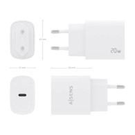 CARGADOR USB-C PD3.0 1 PUERTO 1xUSB-C 20W BLANCO AISENS A110-0752