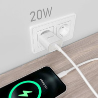 CARGADOR USB-C PD3.0 1 PUERTO 1xUSB-C 20W BLANCO AISENS A110-0752