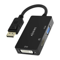 CONVERSOR DISPLAYPORT 1.2 M-VGA H-DVI H-HDMI H 4K NEGRO 15CM AISENS A125-0861