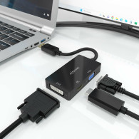 CONVERSOR DISPLAYPORT 1.2 M-VGA H-DVI H-HDMI H 4K NEGRO 15CM AISENS A125-0861