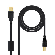 CABLE USB 2.0 IMPRESORA HQ FERRITA TIPO AM-BM NEGRO 2.0 M NANOCABLE 10.01.1202