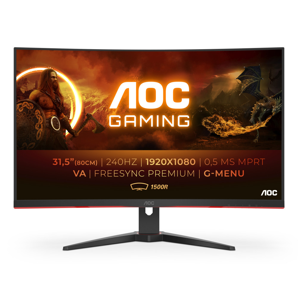 MONITOR 31.5 AOC C32G2ZE GAMING CURVO FHD 1920*1080 240HZ 1MS 2HDMI NEGRO