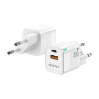 CARGADOR GaN 20W 1xUSB-C PD3.0 QC4.0 1xUSB-A QC3.0 BLANCO AISENS ASCH-20W2P002-W