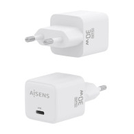 CARGADOR GAN 30W 1xUSB-C PD3.0 QC4.0 BLANCO AISENS ASCH-30W1P035-W
