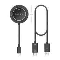 ADAPTADOR VIDEO USB-C A HDMI WF 1080P 30M+USBC PD 100W AISEN ASWL-H2KC30M004-BK