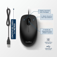 RATON COOLBOX USB U01 NEGRO COO-RAT01B-U
