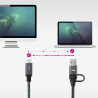 CABLE USB 3.2 GEN2x2 5A 100W USB-C USB-A 2 M NANOCABLE 10.01.4112-COMB