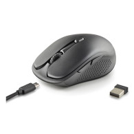 RATON NGS INALAMBRICO EVOSPOOK BLACK RECARGABLE MULTIMODO NEGRO USB-A