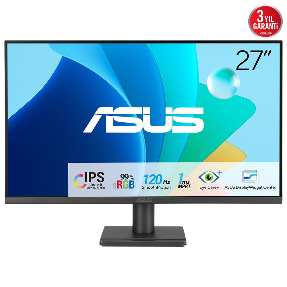 MONITOR 27 ASUS GAMING VA279HG IPS FHD 120HZ 1MS HDMI VGA NEGRO