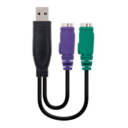 CONVERTIDOR PS2 TECLADO+RATON A USB TIPO 2XPS2H-AM 15 CM NANOCA 10.03.0101