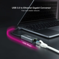 CONVERSOR USB 3.0 ETHERNET GB Mbps GRIS 15 CM NANOCABLE 10.03.0405