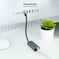 CONVERSOR USB 3.0 ETHERNET GB Mbps GRIS 15 CM NANOCABLE 10.03.0405