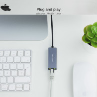 CONVERSOR USB-C ETHERNET GB Mbps GRIS 15 CM NANOCABLE 10.03.0406