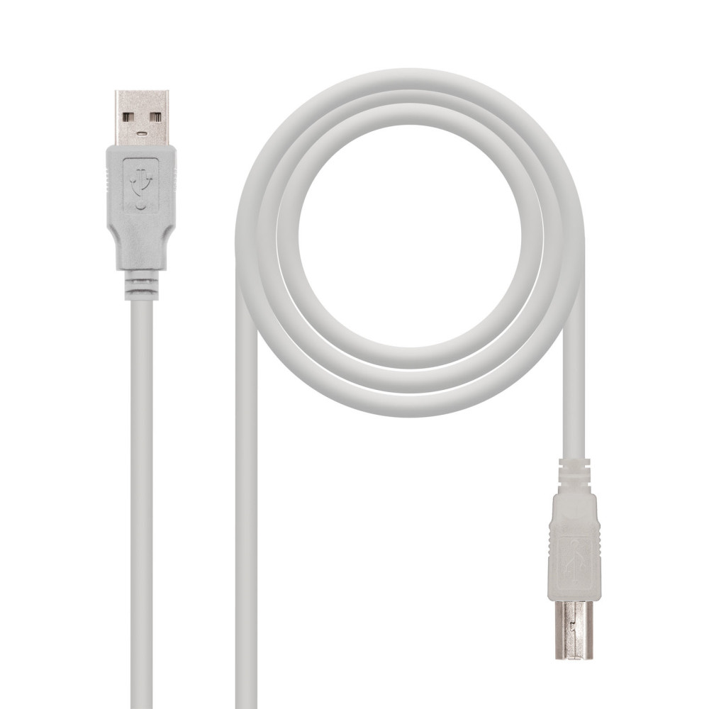CABLE USB 2.0 IMPRESORA TIPO AM-BM BEIGE 1.0 M NANOCABLE 10.01.0102