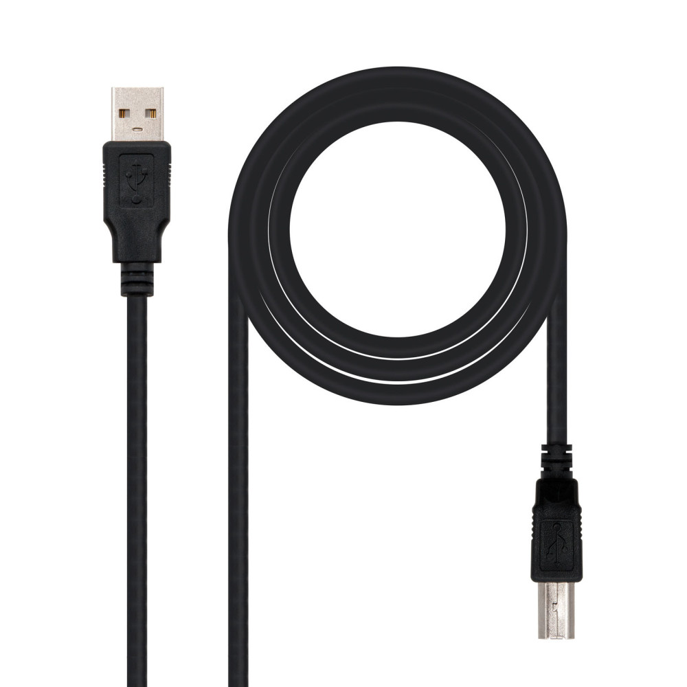 CABLE USB 2.0 IMPRESORA TIPO AM-BM NEGRO 1.0 M NANOCABLE 10.01.0102-BK
