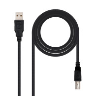 CABLE USB 2.0 IMPRESORA TIPO AM-BM NEGRO 3.0 M NANOCABLE 10.01.0104-BK