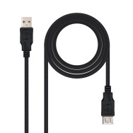 CABLE USB 2.0 TIPO AM-AH NEGRO 1.8 M NANOCABLE 10.01.0203-BK