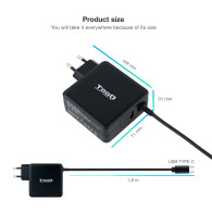 CARGADOR PORTATIL USB-C TOOQ PD3.0 65W NEGRO TQLC-USBC65PD