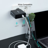 CARGADOR PORTATIL USB-C TOOQ PD3.0 90W NEGRO TQLC-USBC90PD