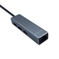 CONVERSOR USB 3.0 A ETHERNET GIBABIT Y 3USB 3.0 15CM AISENS GRIS A106-0401