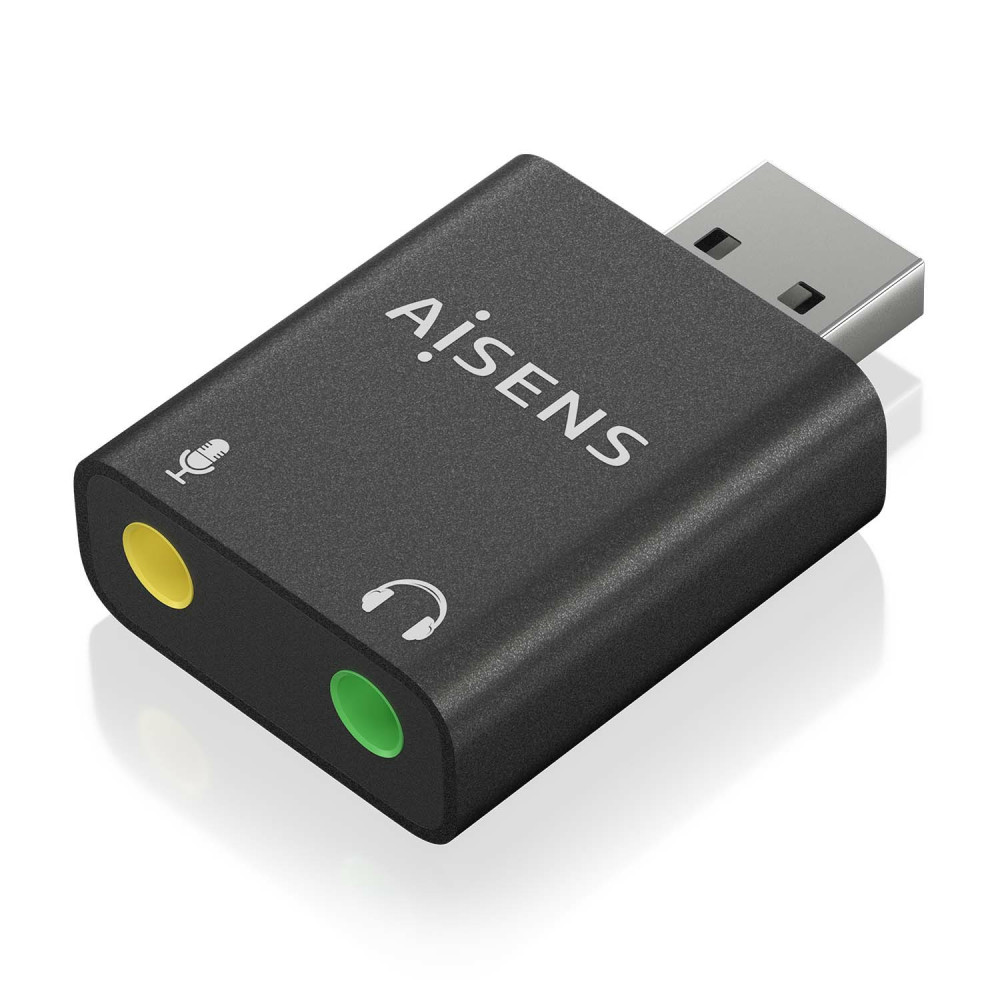 CONVERSOR USB-A A AUDIO 48KHz USB-A-M-2xJACK 3.5 H NEGRO AISENS A106-0768