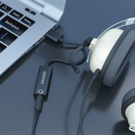 CONVERSOR USB-A A AUDIO 48KHz USB-A-M-JACK 3.5 H NEGRO 10CM AISENS A106-0770