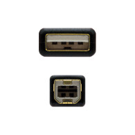 CABLE USB 2.0 IMPRESORA HQ FERRITA TIPO AM-BM NEGRO 5.0 M NANOCABLE 10.01.1205