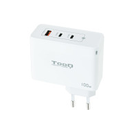 CARGADOR USB-C TOOQ PARED GAN 2USB-C PD + USB-A QC 100W TQWC-GANQC2PD100W