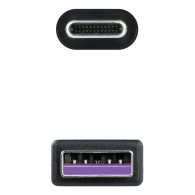 CABLE USB 2.0 3A TIPO USB-CM-AM NEGRO 1.5M NANOCABLE 10.01.2101-L150