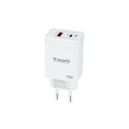 CARGADOR USB-C TOOQ PARED GAN USB-C PD + USB-A QC 45W TQWC-GANQCPD45WT
