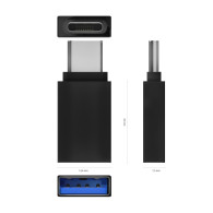 ADAPTADOR MINI USB 3.2 GEN1 3A TIPO USB-CM-AH ALUMINIO NEGRO AISENS A108-0717