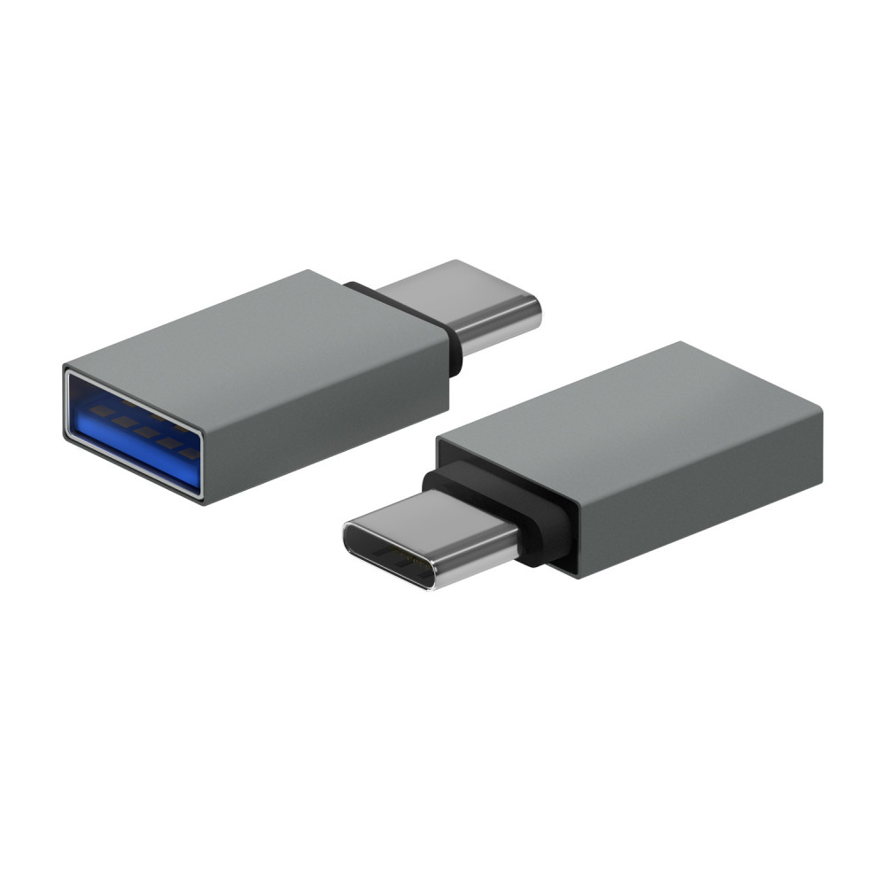ADAPTADOR MINI USB 3.2 GEN1 3A TIPO USB-CM-AH ALUMINIO GRIS AISENS A108-0718