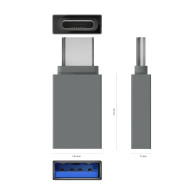 ADAPTADOR MINI USB 3.2 GEN1 3A TIPO USB-CM-AH ALUMINIO GRIS AISENS A108-0718