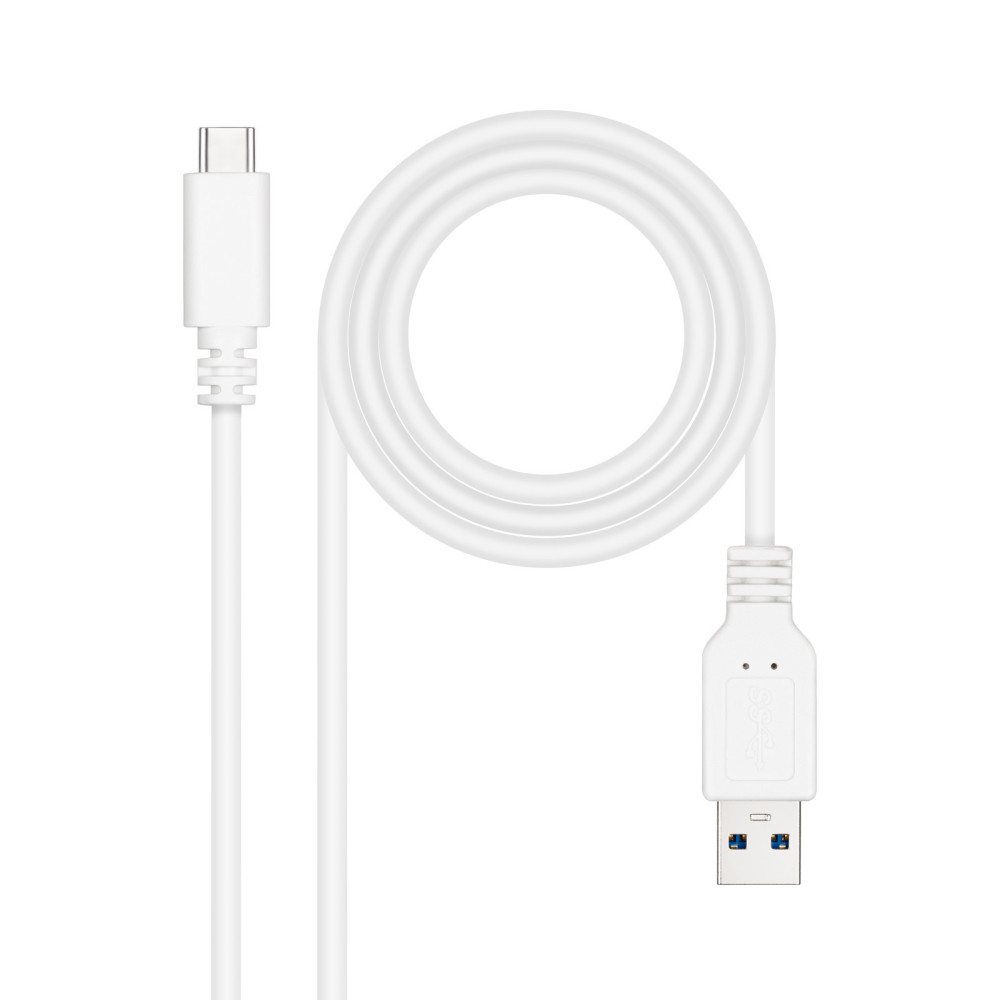 CABLE USB 3.1 GEN2 10Gbps 3A USB-C M-A M BLAN 0.5M NANOCABLE 10.01.4000-W