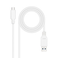 CABLE USB 3.1 GEN2 10Gbps 3A USB-C M-A M BLANCO 2M NANOCABLE 10.01.4002-W