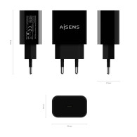 CARGADOR USB-C PD3.0 1 PUERTO 1xUSB-C 20W NEGRO AISENS A110-0538
